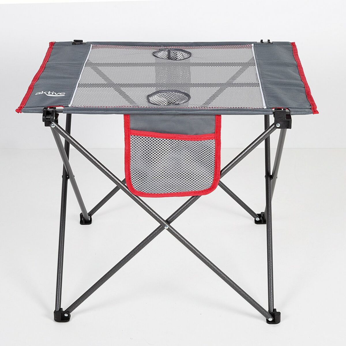 Table Piable Aktive Camping Gris 62 x 50 x 50 cm (2 Unités)