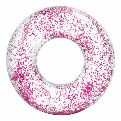 Bouée Gonflable Donut Intex Transparent Paillettes Ø 119 cm (6 Unités)