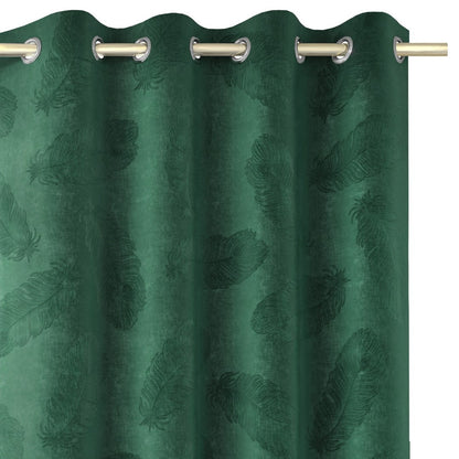 Rideau PEACOCK couleur manque pressé style classique oeillets d'argent velours 135x250 AmeliaHome