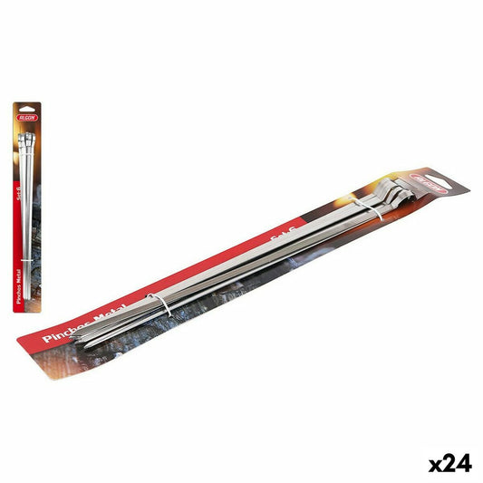 Ensemble de brochettes pour barbecue Algon Métal 6 Pièces (24 Unités) (33 cm x 6 mm)