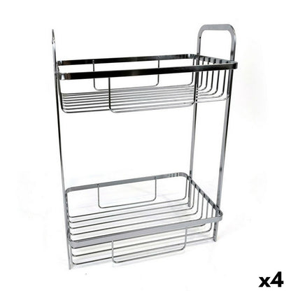 Etagère de salle de bains Confortime Chromed Argenté 29 x 18 x 39 cm (4 Unités)