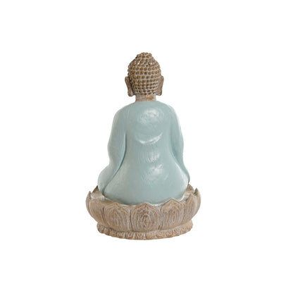 Figurine Décorative Home ESPRIT Blanc Vert Turquoise Buda Oriental 12 x 12 x 18,5 cm (3 Unités)