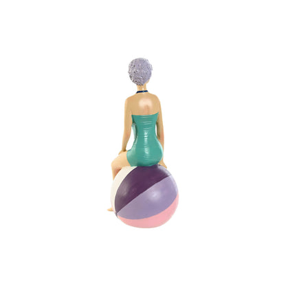 Figurine Décorative Home ESPRIT Turquoise Lila méditerranéen 12,5 x 9 x 26,5 cm (2 Unités)