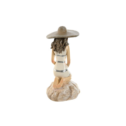 Figurine Décorative Home ESPRIT Blanc Beige Femme méditerranéen 12 x 8,5 x 20 cm (2 Unités)