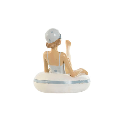 Figurine Décorative Home ESPRIT Blanc Bleu ciel méditerranéen 17,5 x 10 x 10,5 cm (2 Unités)