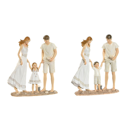 Figurine Décorative Home ESPRIT Blanc Beige méditerranéen 20,5 x 6,5 x 24,5 cm (2 Unités)