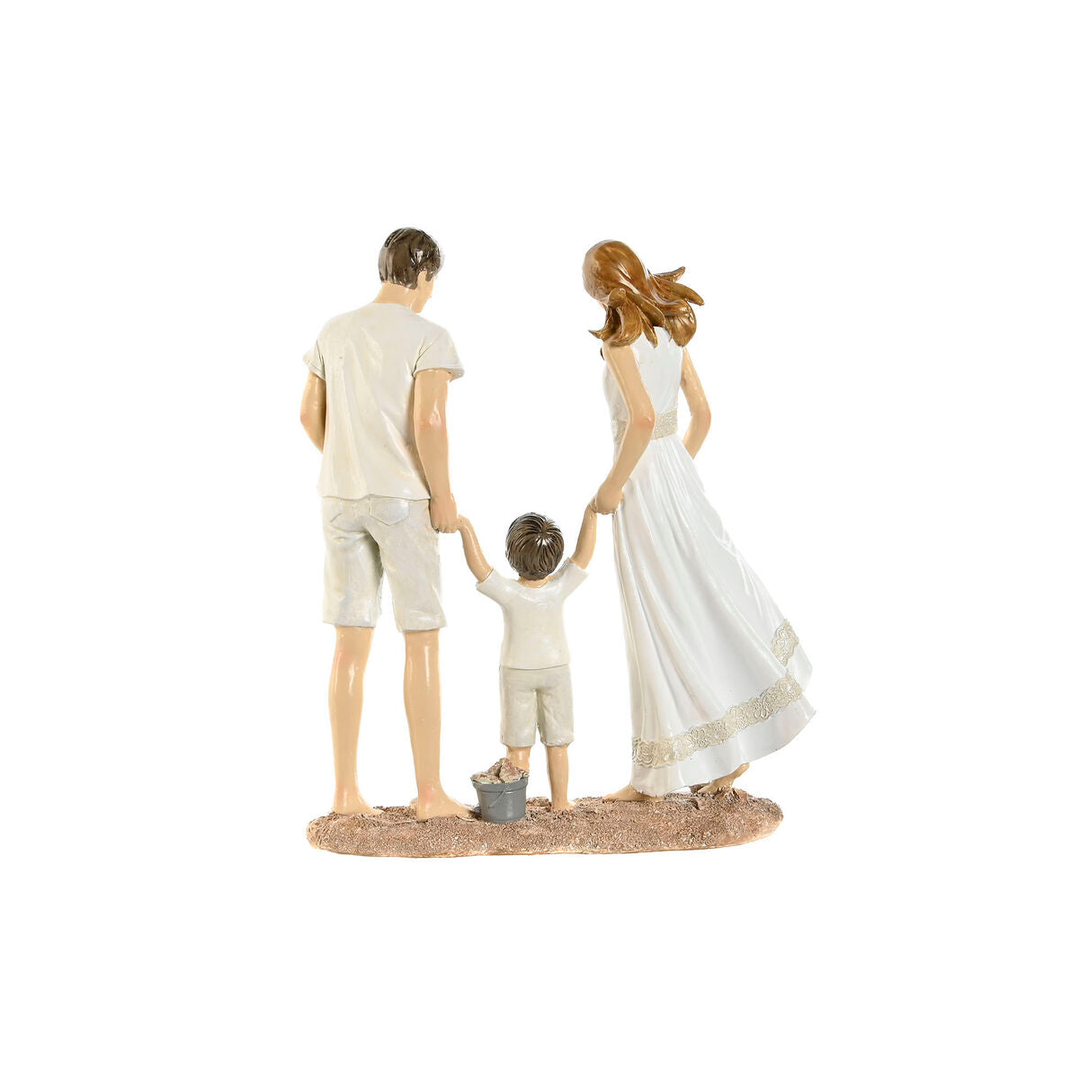 Figurine Décorative Home ESPRIT Blanc Beige méditerranéen 20,5 x 6,5 x 24,5 cm (2 Unités)