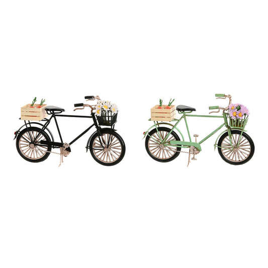 Figurine Décorative Home ESPRIT Noir Menthe Bicyclette Vintage 24 x 9 x 13 cm (2 Unités)