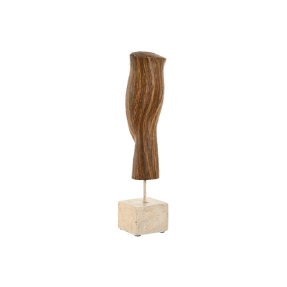 Figurine Décorative Home ESPRIT Blanc Marron Visage 8,5 x 8,5 x 37,5 cm