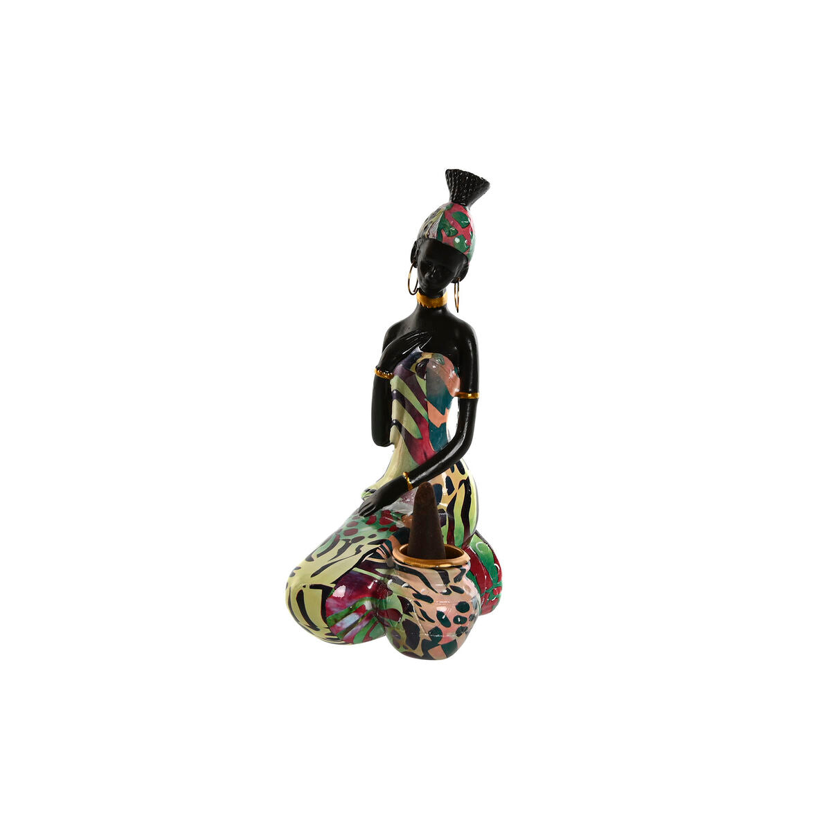 Figurine Décorative Home ESPRIT Multicouleur Africaine 9 x 7 x 16,5 cm (2 Unités)