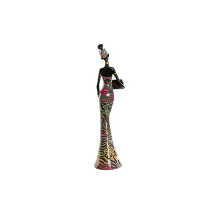 Figurine Décorative Home ESPRIT Multicouleur Africaine 10 x 7,5 x 38,5 cm (2 Unités)