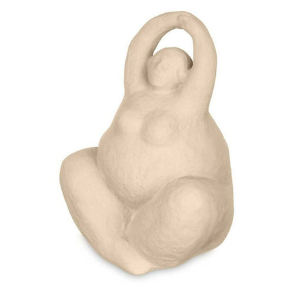 Figurine Décorative Beige Céramique 14 x 18 x 11 cm (6 Unités) Femme Yoga