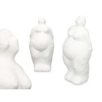 Figurine Décorative Blanc Dolomite 14 x 34 x 12 cm (6 Unités) Femme À pied