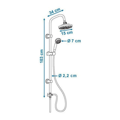 Colonne de douche Rousseau Sonora 3 Acier inoxydable ABS Ø 15 cm