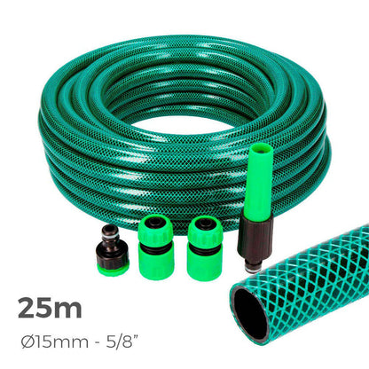 Tuyau d'arrosage EDM Basic Line Jardin Ø 19 mm 5 Pièces (25 m)