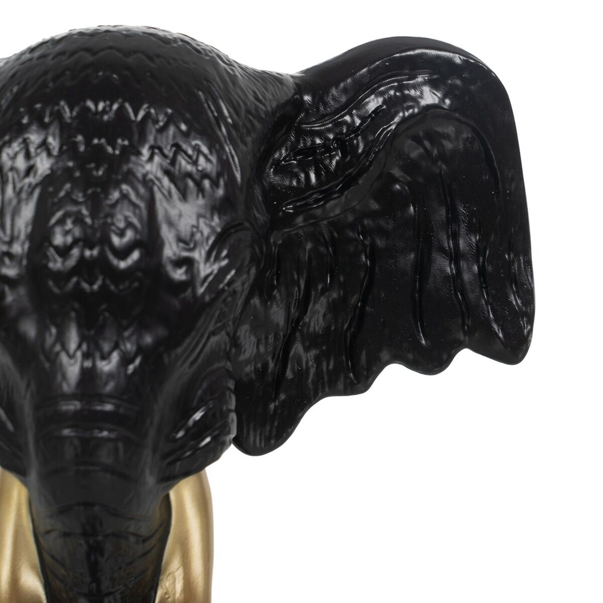 Figurine Décorative Noir Doré Eléphant 20,5 x 14,3 x 35,5 cm