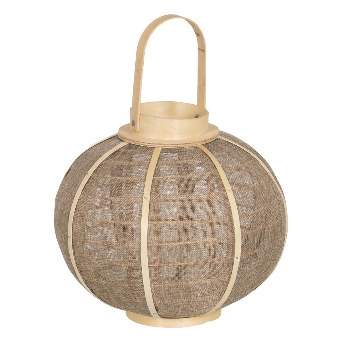 Lanterne Bougeoir Beige Naturel Jute 33,5 x 33,5 x 30,5 cm