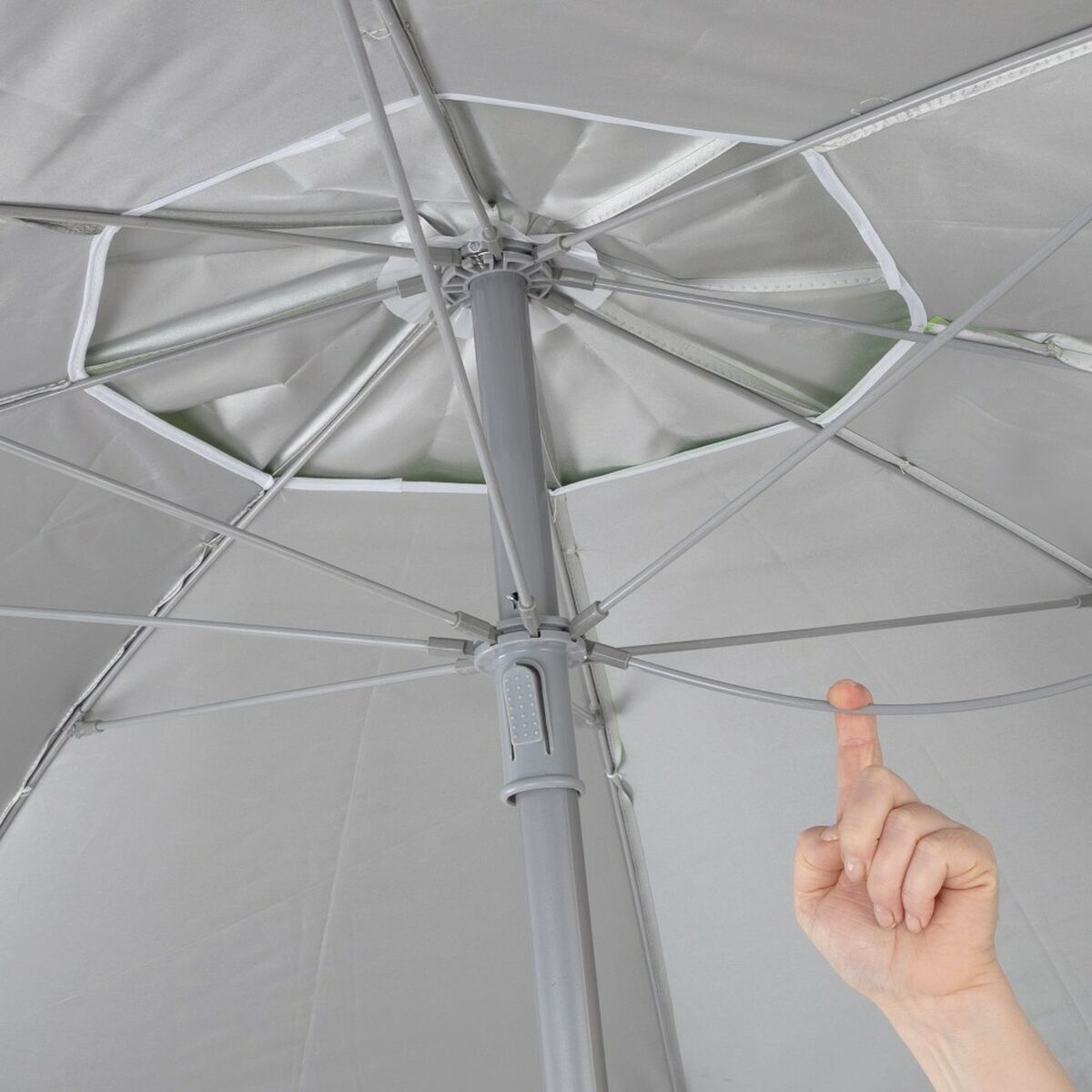 Parasol Aktive UV50 Ø 180 cm Bleu Polyester Aluminium 180 x 187,5 x 180 cm (12 Unités)