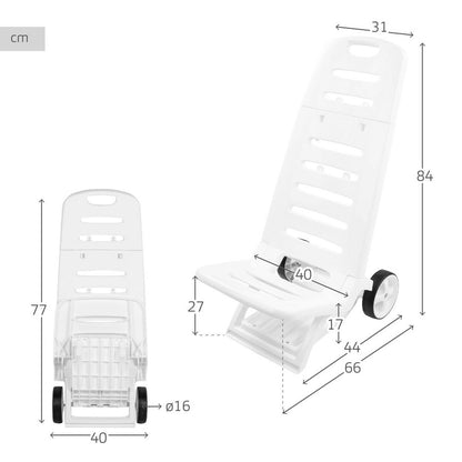 Chaise de Plage Aktive Blanc à roues  (2 Unités)