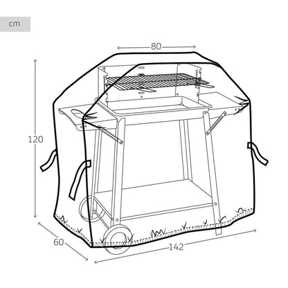 Housse de protection pour barbecue Aktive Noir 4 Unités 142 x 120 x 60 cm
