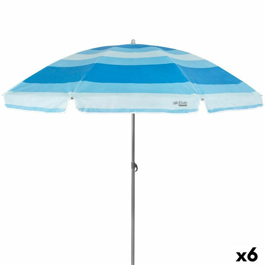 Parasol Aktive Bleu Polyester 200 x 194,5 x 200 cm (6 Unités)