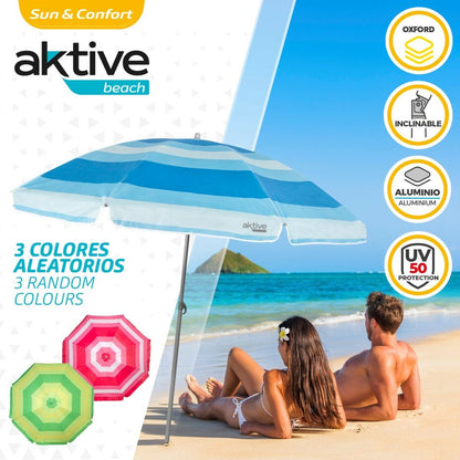 Parasol Aktive Bleu Polyester 200 x 194,5 x 200 cm (6 Unités)