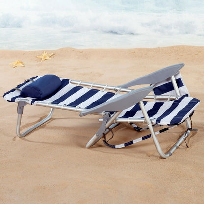 Chaise de Plage Aktive Bleu Blanc  (2 Unités)