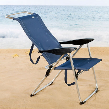 Chaise de Plage Aktive Bleu marine (2 Unités)