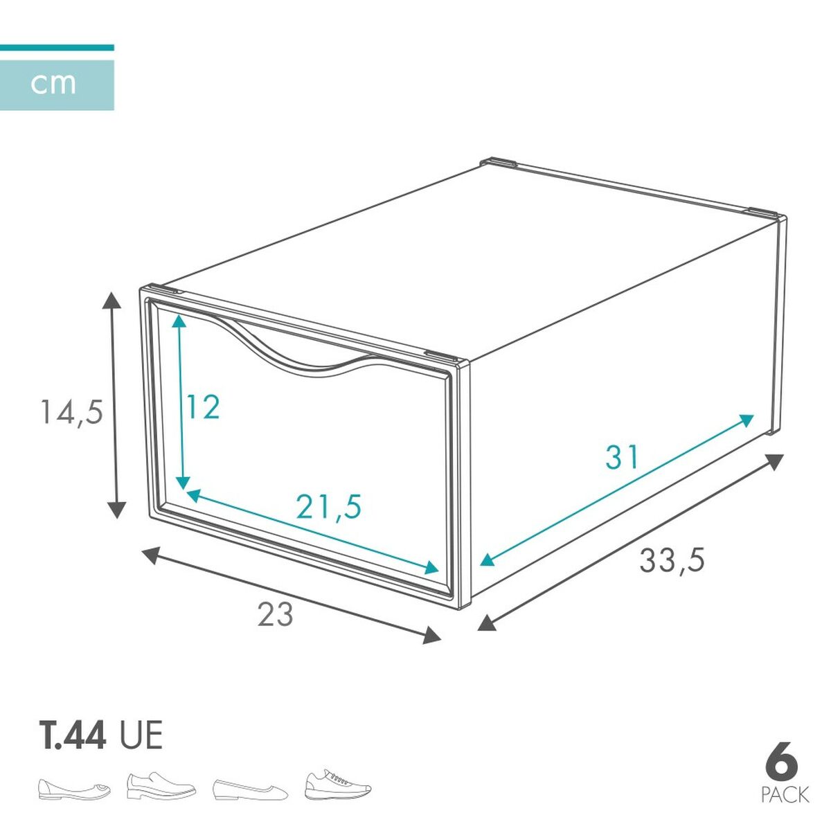 Boîte à chaussures empilable Max Home x6