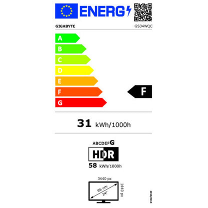 Écran Gigabyte GS34WQC 34" Wide Quad HD