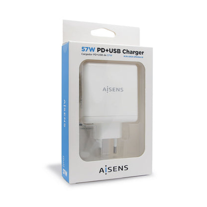 Chargeur Voiture Mur Aisens PD 3.0 USB-C 57 W Blanc