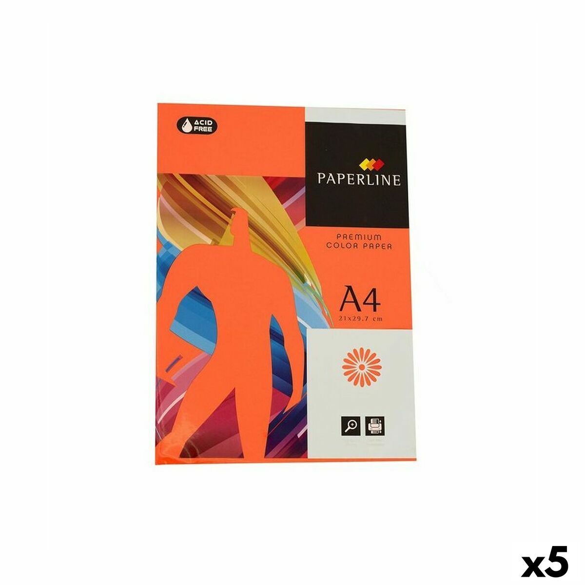 Papier pour imprimante Fabrisa Paperline A4 500 Volets Orange (5 Unités)