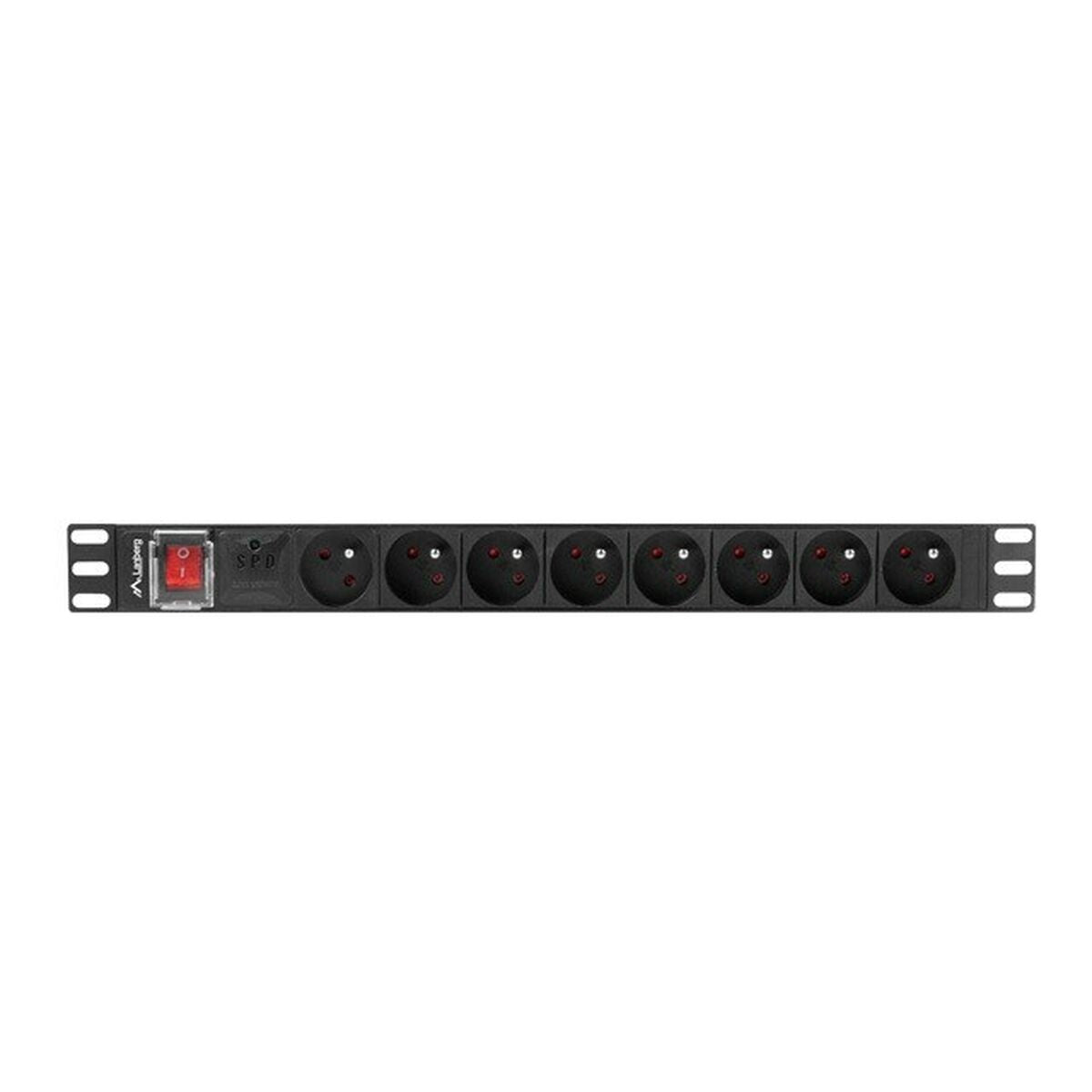 Rallonge 19'' 8 Tomas Schuko avec Interrupteur On/Off Lanberg PDU-08E-0200-BK (2 m)