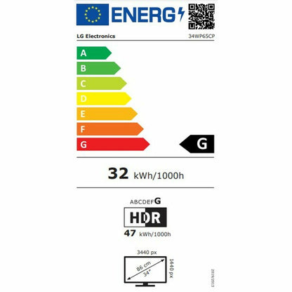 Écran LG 34WP65CP-B 34" Quad HD 160 Hz/s