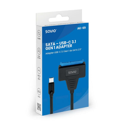 Adaptateur USB vers SATA pour Disque Dur Savio AK-69 25 cm