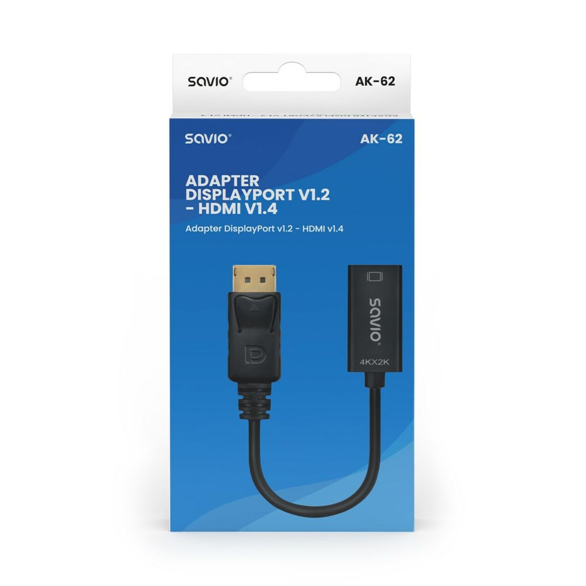 Adaptateur DisplayPort vers HDMI Savio AK-62 20 cm