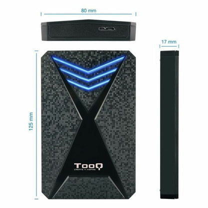 Boîtier pour disque dur TooQ TQE-2550BL 2,5" USB 3.0 Bleu Noir 2,5"