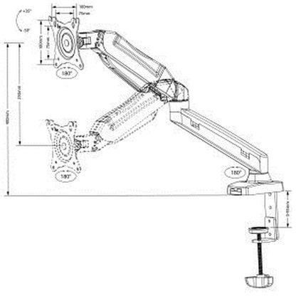 Support de table d'écran MacLean MC-860 27" 13"