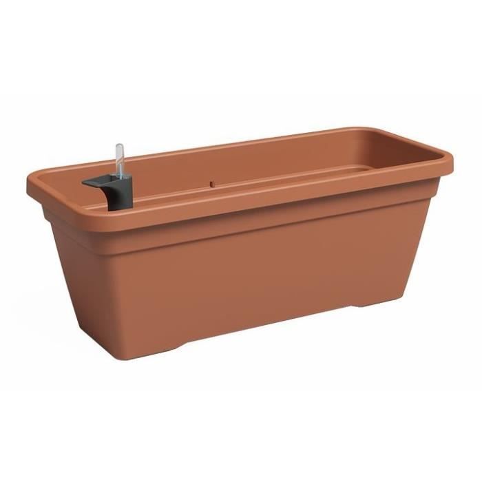 Jardinière - Plastique - Terre cuite - Rectangulaire - L57,9 x P24,3 x H22cm - ARTEVASI