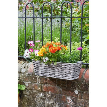 Jardinière - Faux Rotin - Bari gris - 48 cm - SMART GARDEN