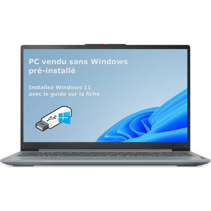 PC Portable Lenovo IdeaPad Slim 3 15AMN8 | 15'' FHD - Ryzen 3-7320U - RAM 8 Go - SSD 512 Go - Sans Windows - AZERTY