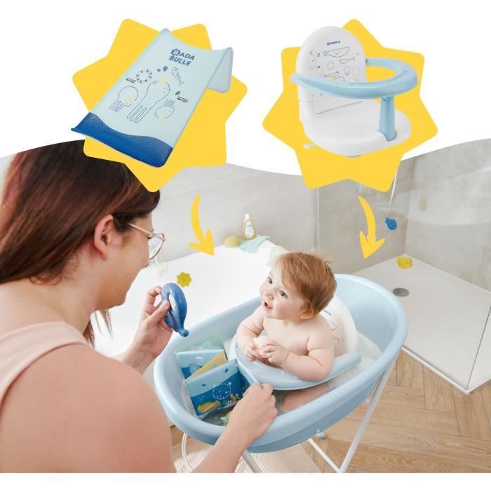 Badabulle Baignoire pour Bébé Baleine, Made in Europe, Peut contenir un hamac ou un fauteuil de bain, Des la naissance a 24 mois