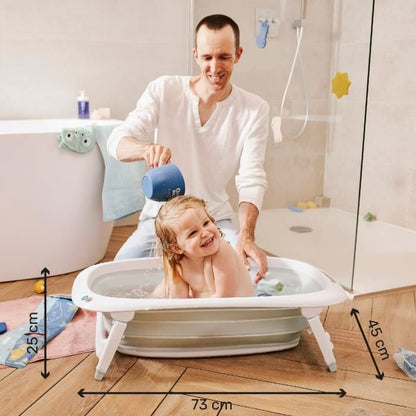 BADABULLE Baignoire pliable, 35L, super compact, bouchon de vidange témoin de chaleur, design ludique