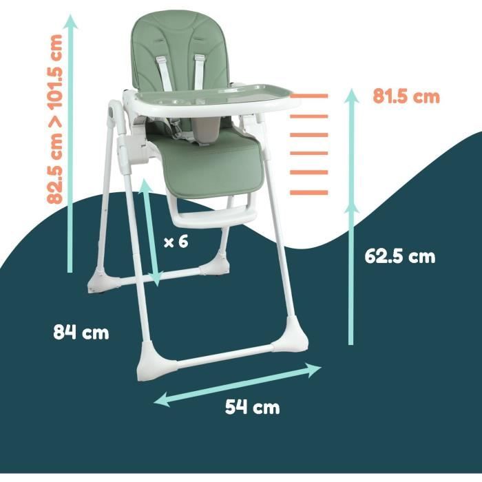 Chaise haute - LOOPING - CH100VT - Multipositions