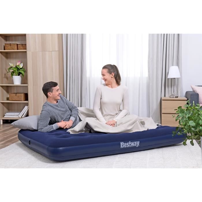 Matelas gonflable camping - BESTWAY - 2 places - 191x137x22 cm avec pompe électrique externe Powertouch