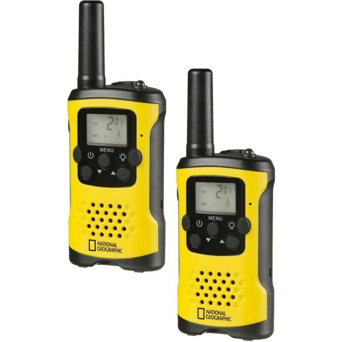 Walkie-Talkies enfant - National Geographic - Longue portée 6 km - Fonction mains libres