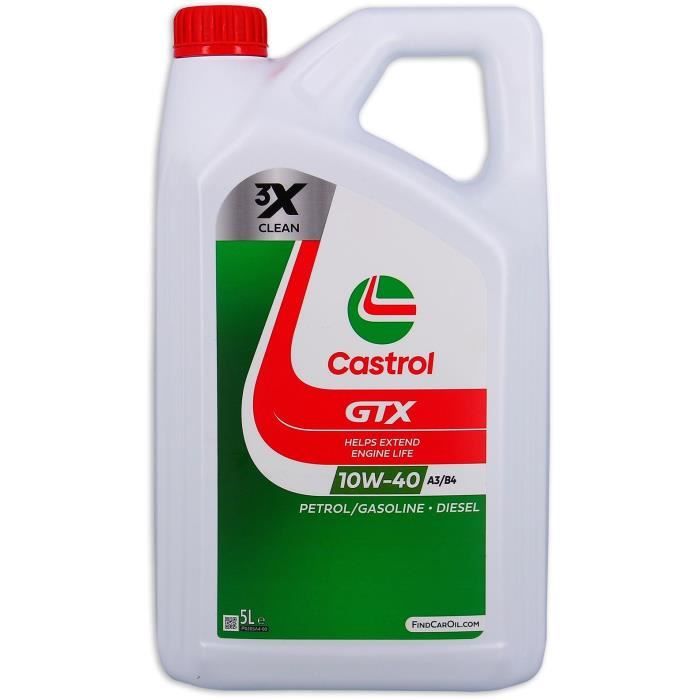 Huile moteur - CASTROL - GTX 10W-40 A3/B4 - 5L