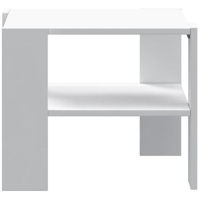 Table basse PILVI 2 Plateaux - Style contemporain - Décor Blanc - L 55 x P 55 x H 45 cm