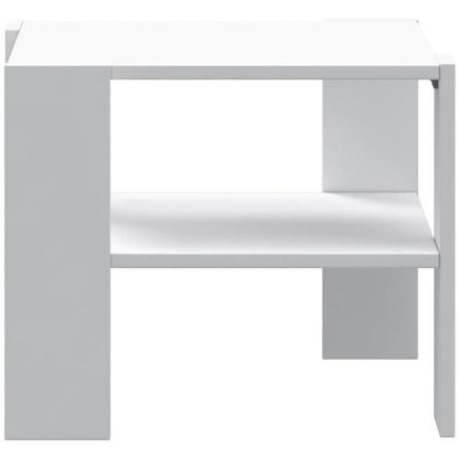 Table basse PILVI 2 Plateaux - Style contemporain - Décor Blanc - L 55 x P 55 x H 45 cm