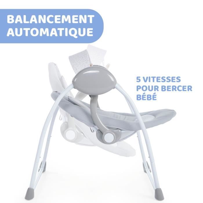 Balancelle Relax and Play - CHICCO - Gris - Balancement automatique - Barre de jeu - Siege rembourré